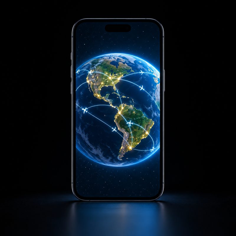 Wayfarer showing upcoming flights on a phone